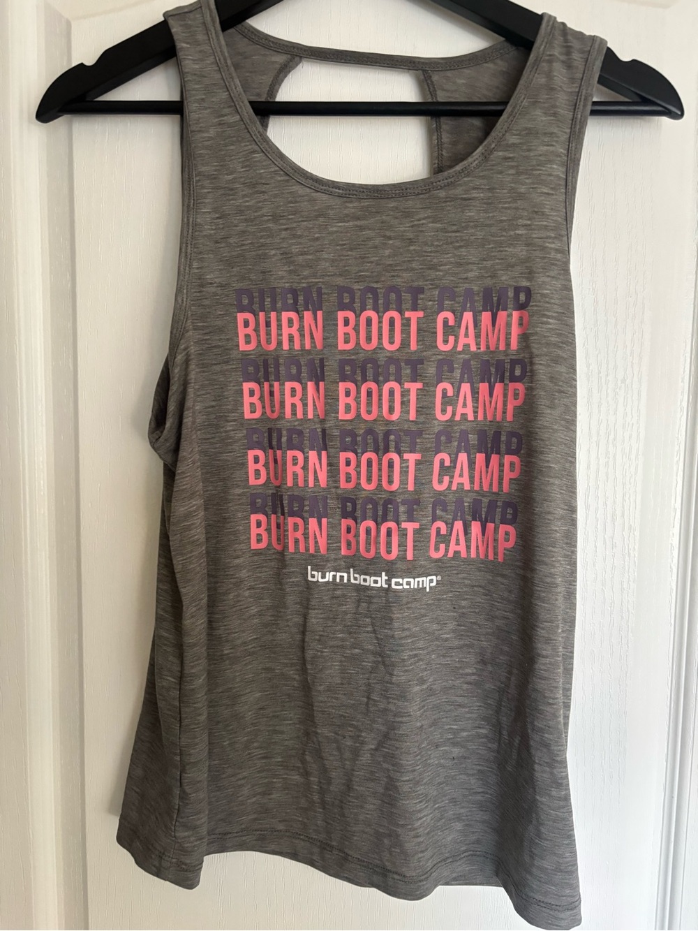 Chesca Gray Tank Top with Pink and Purple "Burn Boot Camp" Print